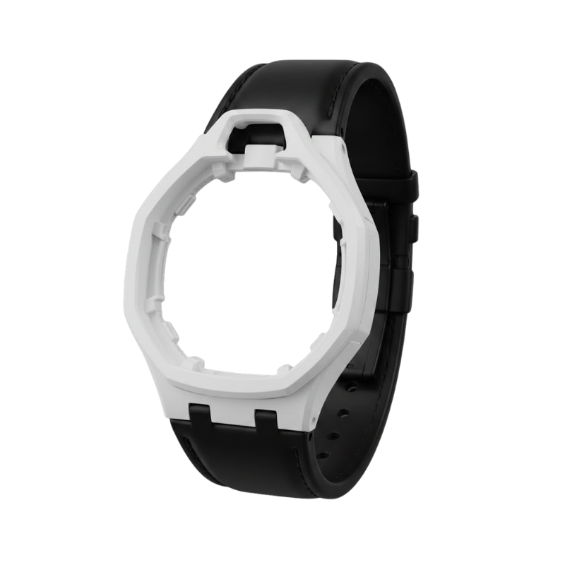 "BLACK LEATHER" - Pom Yaun, Leather Watch Band.